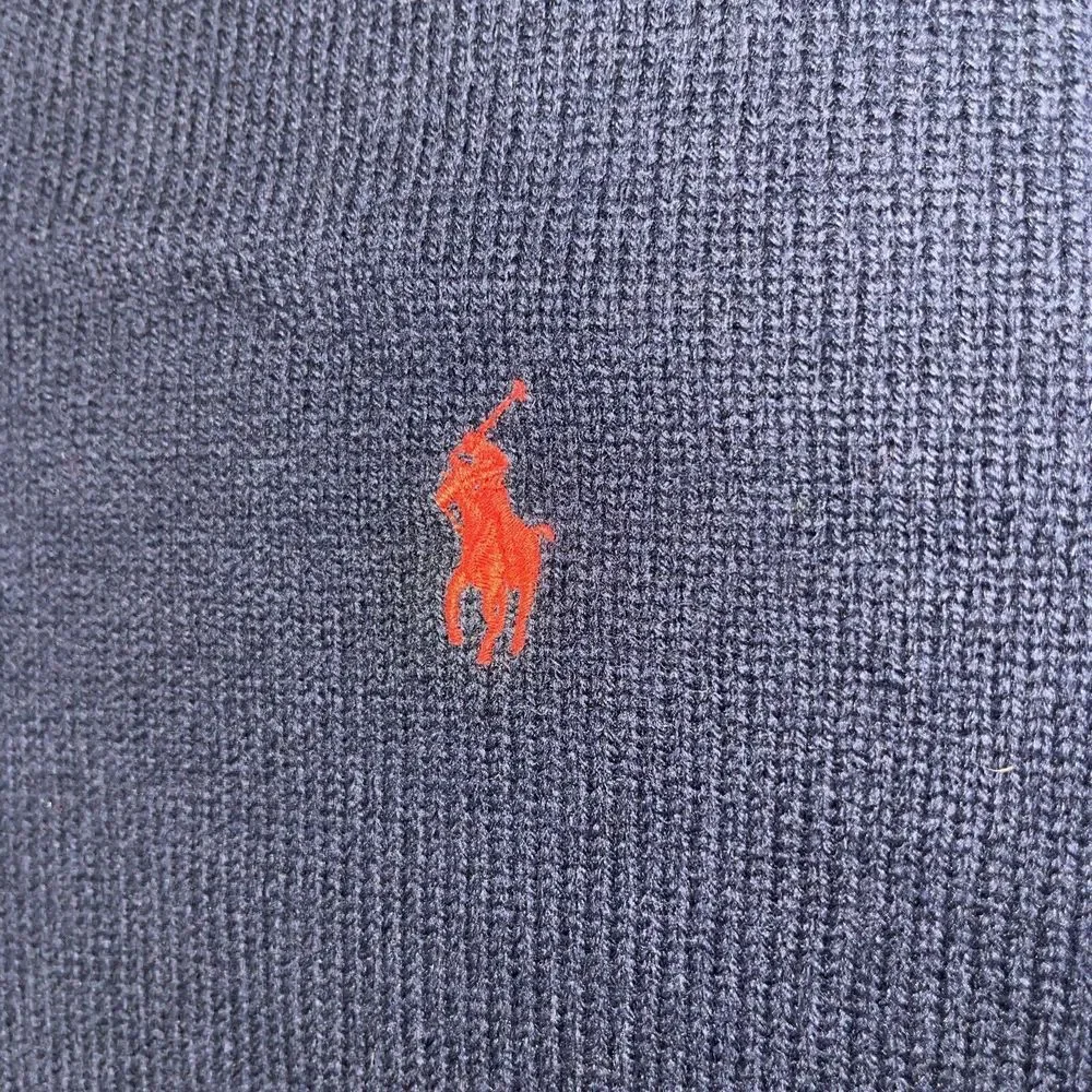 Polo Ralph Lauren 100% Lambs Wool Sweater Italian Yarn V Neck Long Sleeve L Read